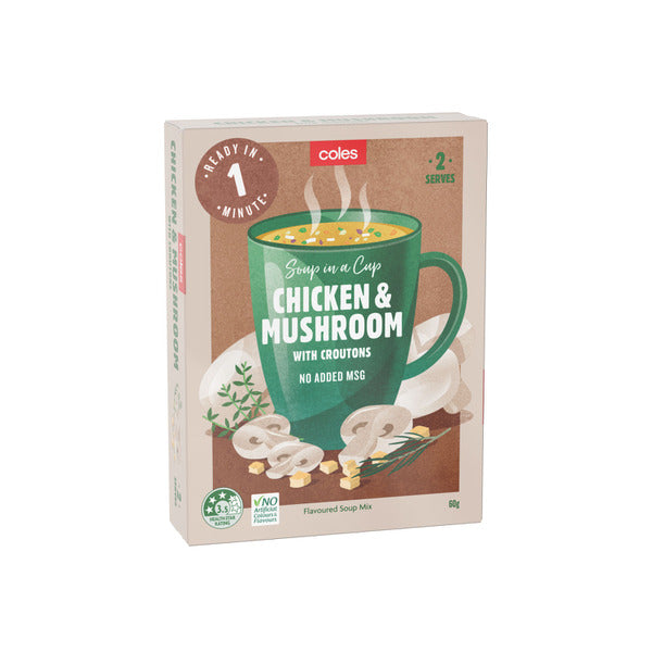 Coles Soup Cup Chicken & Mushroom (2pk) 60g