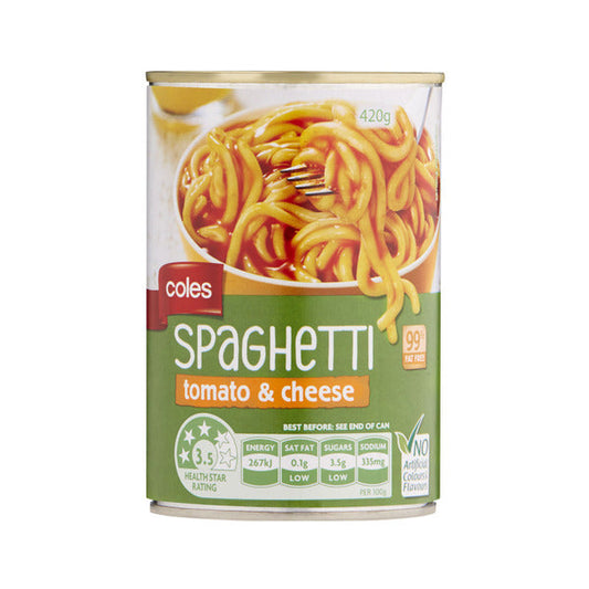 Coles Spaghetti Tomato & Cheese 420g