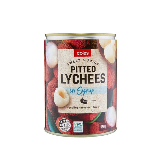 Coles Fruit Pitted Lychees In Syrup 560g