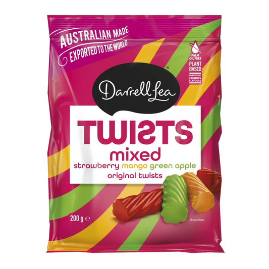 Darrell Lea Twists Mixed Fruit  200 GRAM