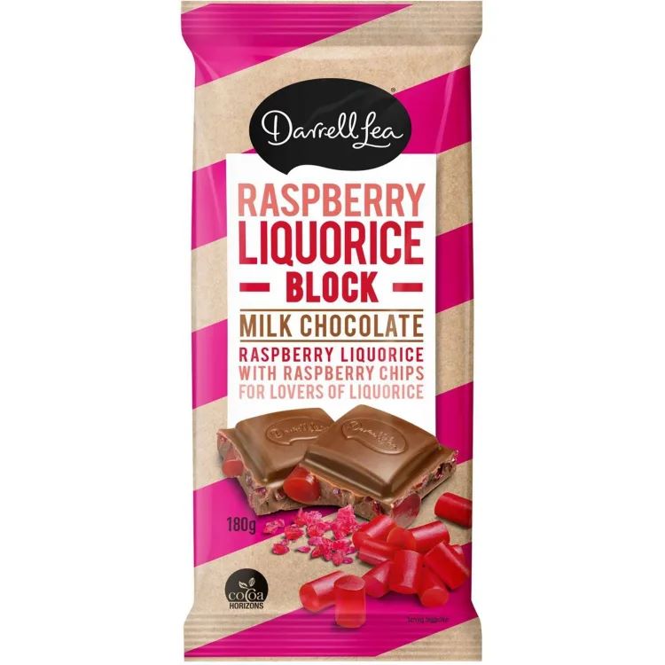 Darrell Lea Block Raspberry Liquorice 180g