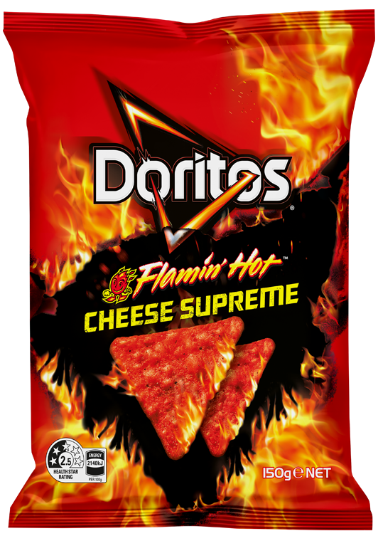 Doritos Corn Chips Flaming Hot Cheese Supreme 150g