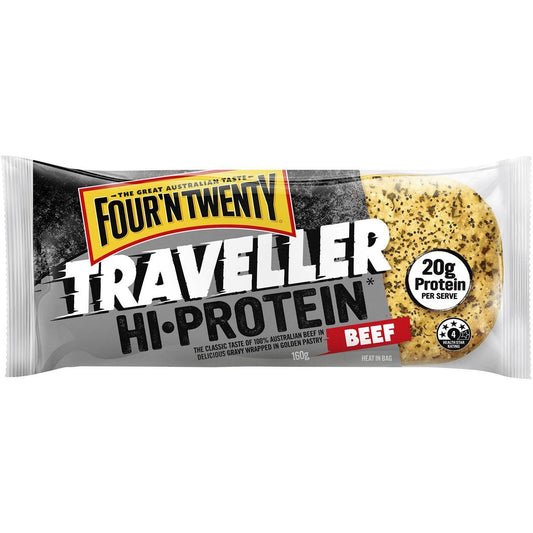 Frozen Four N Twenty Pie Traveller Hi Protein Beef Pie 160g