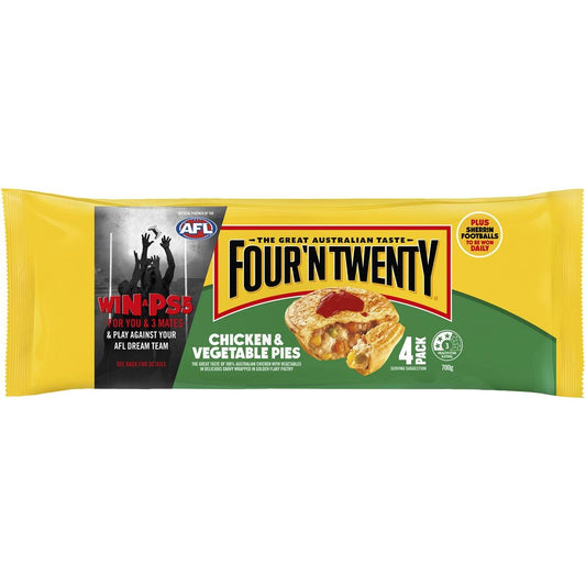 Frozen Four'N Twenty Pie Chicken & Vegetable (4pk) 700g