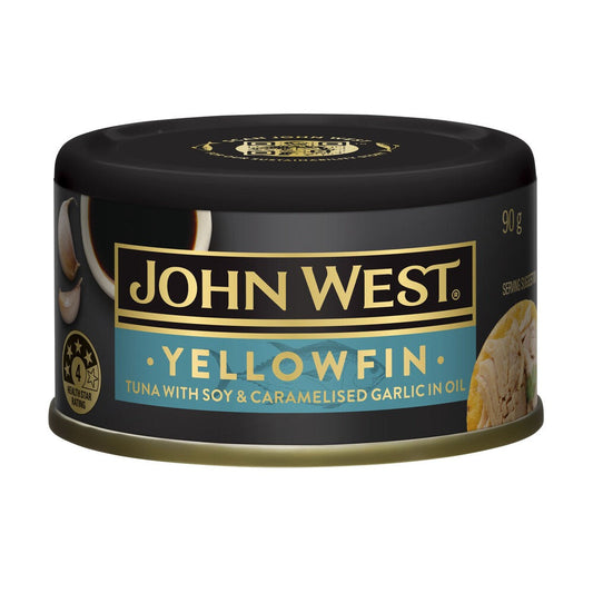 John West Tuna Yellowfin Soy & Caramelised Garlic Oil 90g