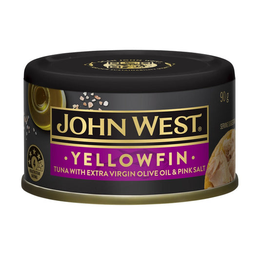 John West Tuna Yellowfin Extra Virgin Olive Oil Blend & Pink Salt 90g