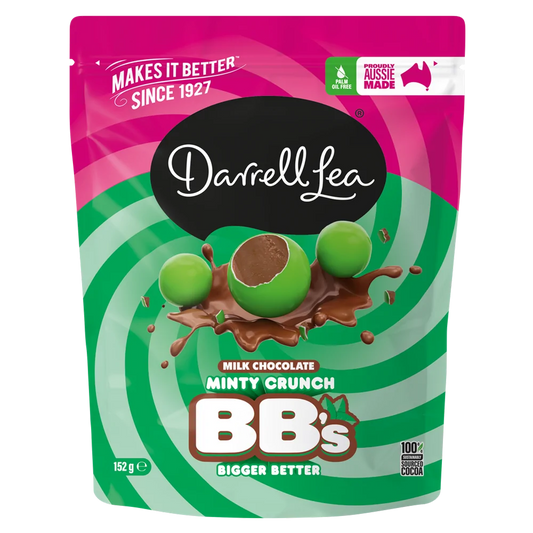 Darrell Lea Milk Chocolate BB's Minty Crunch 152g