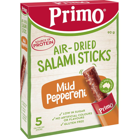 Primo Air-Dried Salami Mild Pepperoni Sticks  90g