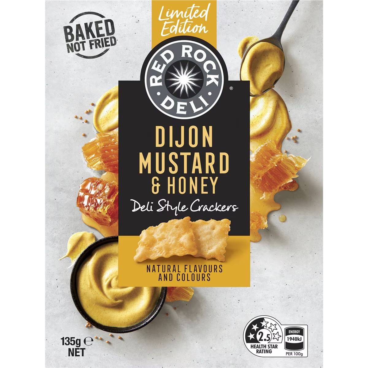 Red Rock Deli Crackers Dijon Mustard & Honey 135g