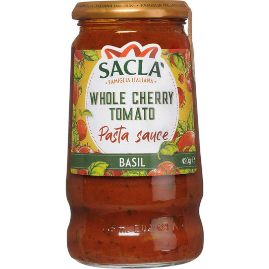 Sacla Pasta Sauce Whole Cherry Tomato Basil 420g