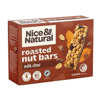 Nice & Natural Rstd Nut Bar Choc 6pk