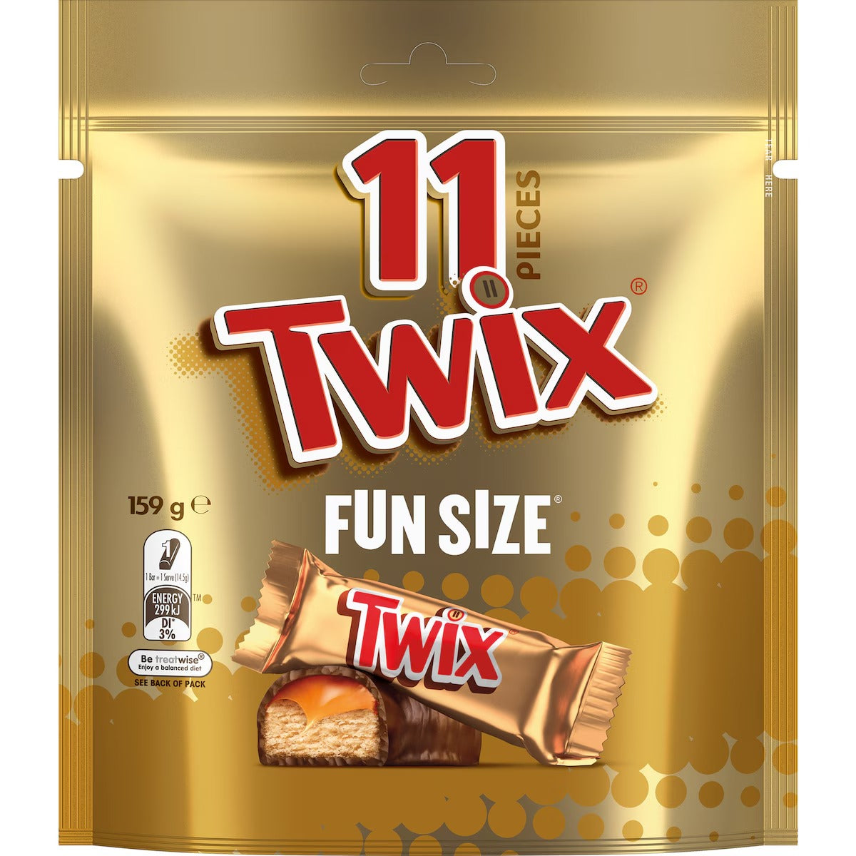 Twix Milk Chocolate Caramel Biscuit Party Share Bag 11 Pieces | 159g