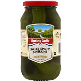 Spring Gully Sweet Spiced Gherkins 550g