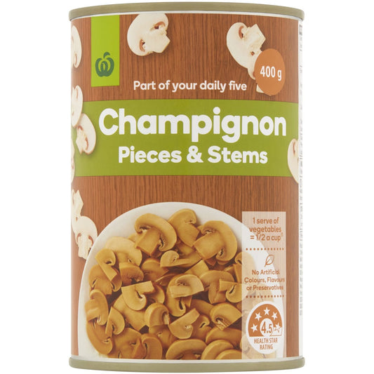 Woolworths Champignons Pieces & Stems 400g
