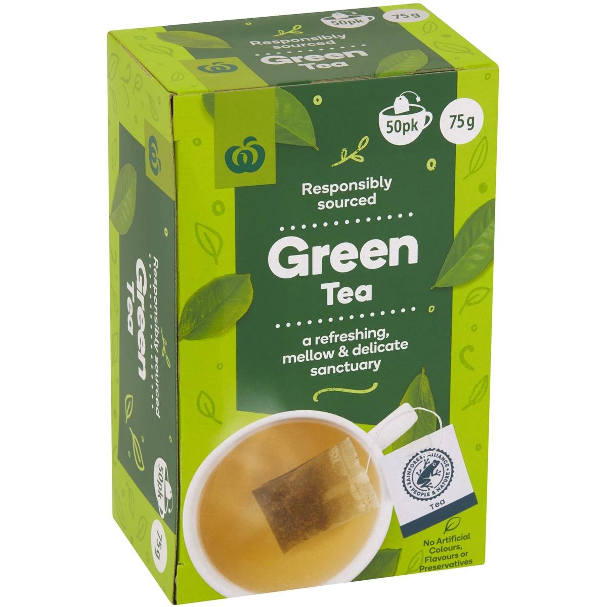 Woolworths Tea Green Tea (50pk) 75g