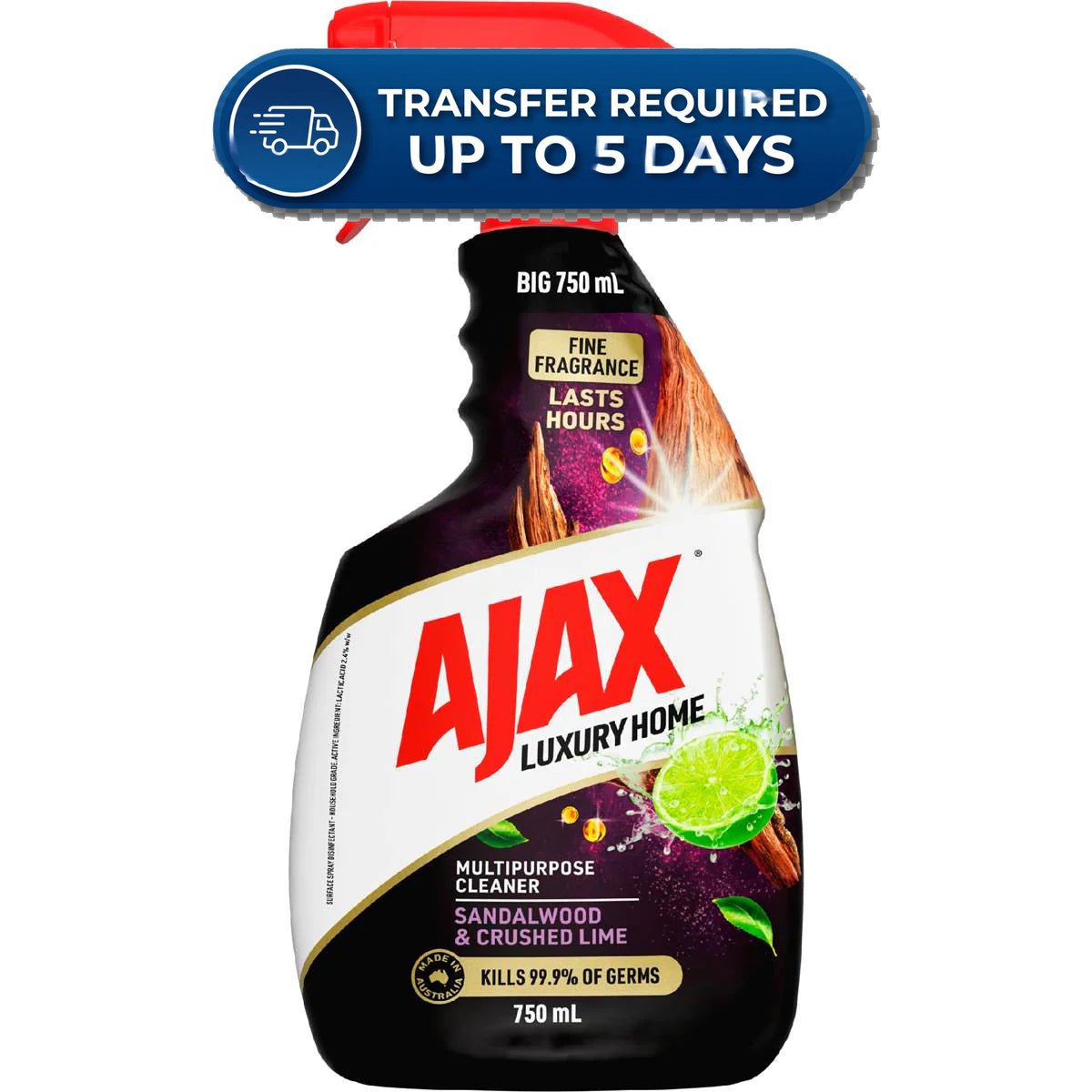 Ajax Luxury Home Trigger Spray Sandalwood & Crushed Lime 750mL -(Extended Dispatch)