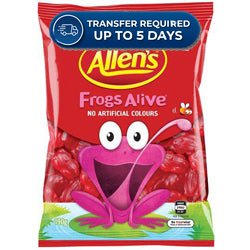 Allen's Lollies Red Frogs Alive Bag  190g -(Extended Dispatch)