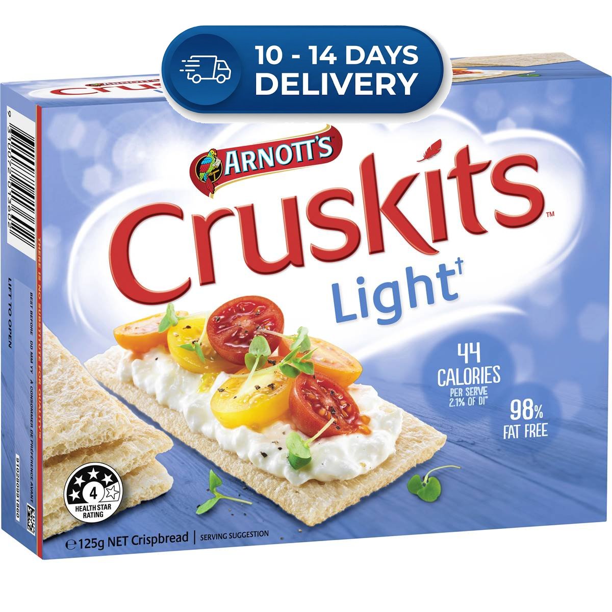 Arnott's Cruskits 98% Fat Free Crispbreads 125g -(Extended Dispatch)