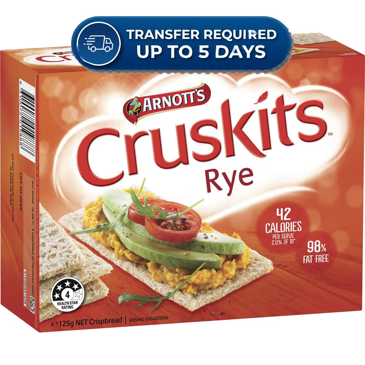 Arnott's Cruskits Rye 125g -(Extended Dispatch)
