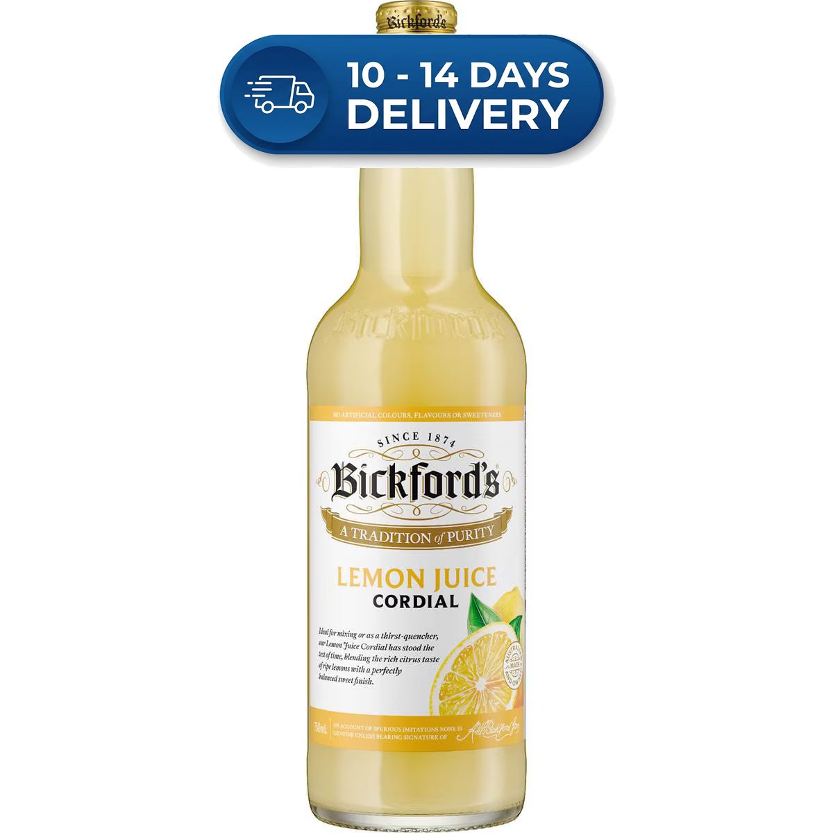 Bickford's Lemon Cordial 750ml -(Extended Dispatch)