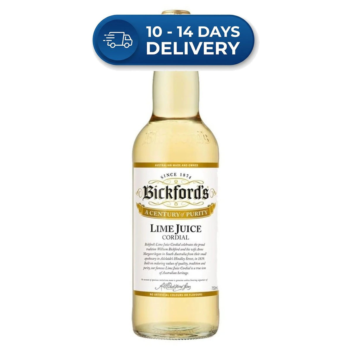 Bickford's Lime Cordial  750mL -(Extended Dispatch)