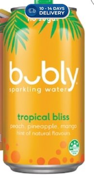 Bubly Sparkling Water Cans Tropical Bliss 375mL -(Extended Dispatch)