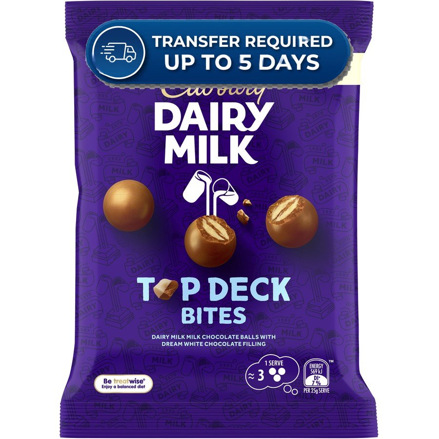 Cadbury  Chocolate Top Deck Bites 135g -(Extended Dispatch)