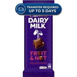 Cadbury Block Fruit & Nut 180g -(Extended Dispatch)
