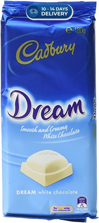 Cadbury Dream White Chocolate Block 180g -(Extended Dispatch)