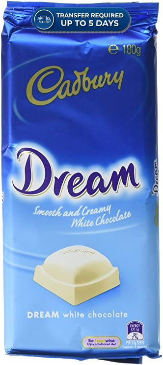 Cadbury Dream White Chocolate Block 180g -(Extended Dispatch)