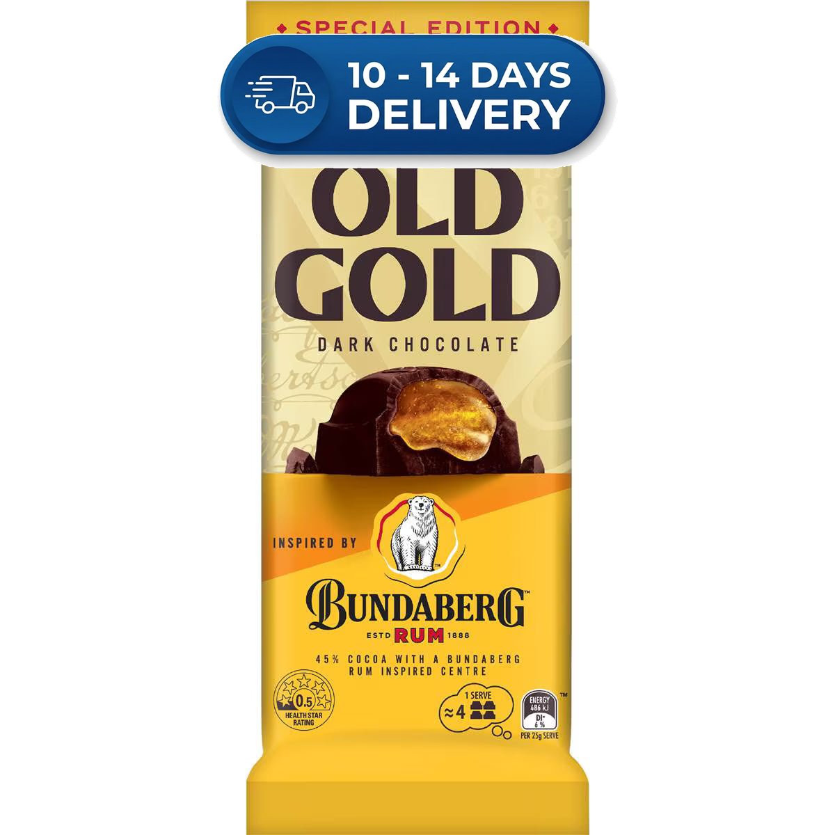 Cadbury Old Gold Bundaberg Rum Chocolate Block -(Extended Dispatch)