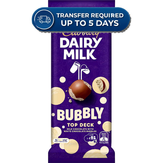Cadbury Top Deck Bubbly Chocolate Block 160g -(Extended Dispatch)