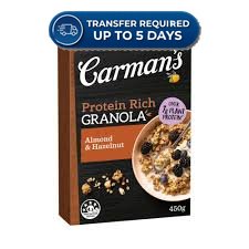 Carman's Granola Protein Rich Almond & Hazelnut 450g -(Extended Dispatch)