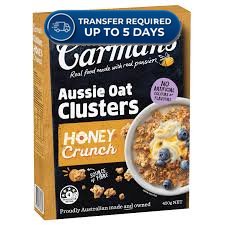 Carman's Aussie Oat Clusters Honey Crunch 450g -(Extended Dispatch)