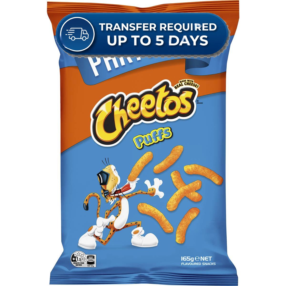 Cheetos Puffs Cheese Snacks Party Bag Cheese 165g -(Extended Dispatch)