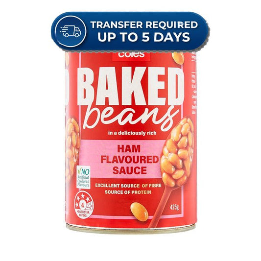 Coles Baked Beans Ham Sauce 425g -(Extended Dispatch)
