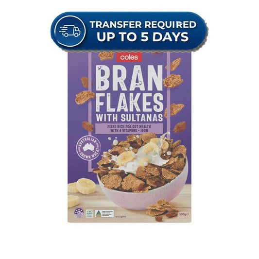 Coles Cereal Bran Flakes with Sultanas 580g -(Extended Dispatch)