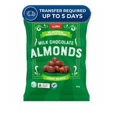 Coles Chocolate Coated Almonds  250g -(Extended Dispatch)