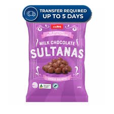 Coles Chocolate Coated Sultanas 250g -(Extended Dispatch)