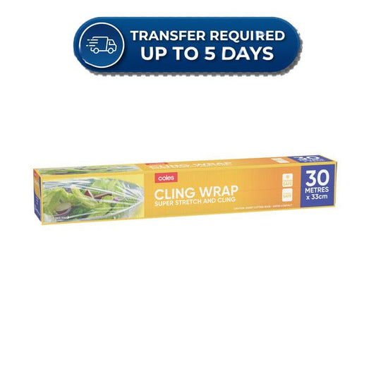 Coles Cling Wrap Super Stretch 30m -(Extended Dispatch)