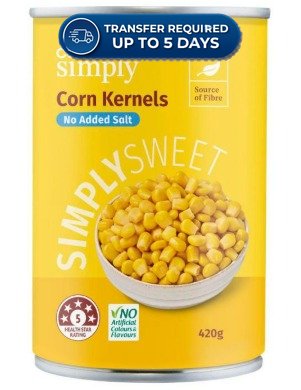 Coles Corn Kernels No Added Salt 420g -(Extended Dispatch)