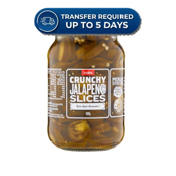 Coles Crunchy Jalapeno Slices 500g -(Extended Dispatch)