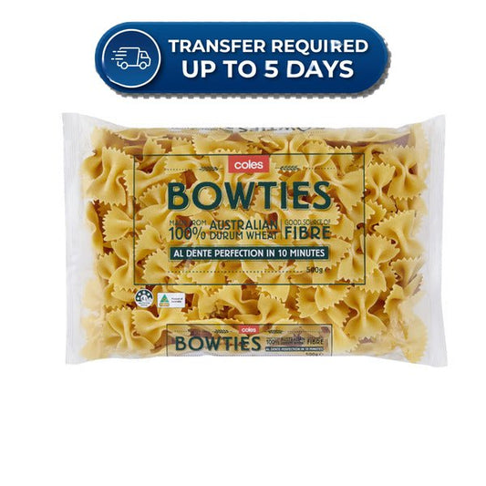 Coles Pasta Durum Wheat Bowties 500g -(Extended Dispatch)
