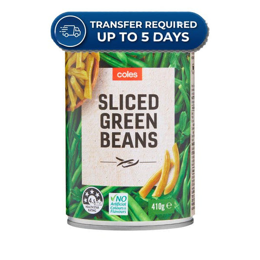 Coles Beans Green Beans Sliced 410g -(Extended Dispatch)