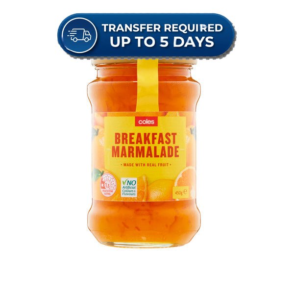 Coles Jam Breakfast Marmalade 450g -(Extended Dispatch)