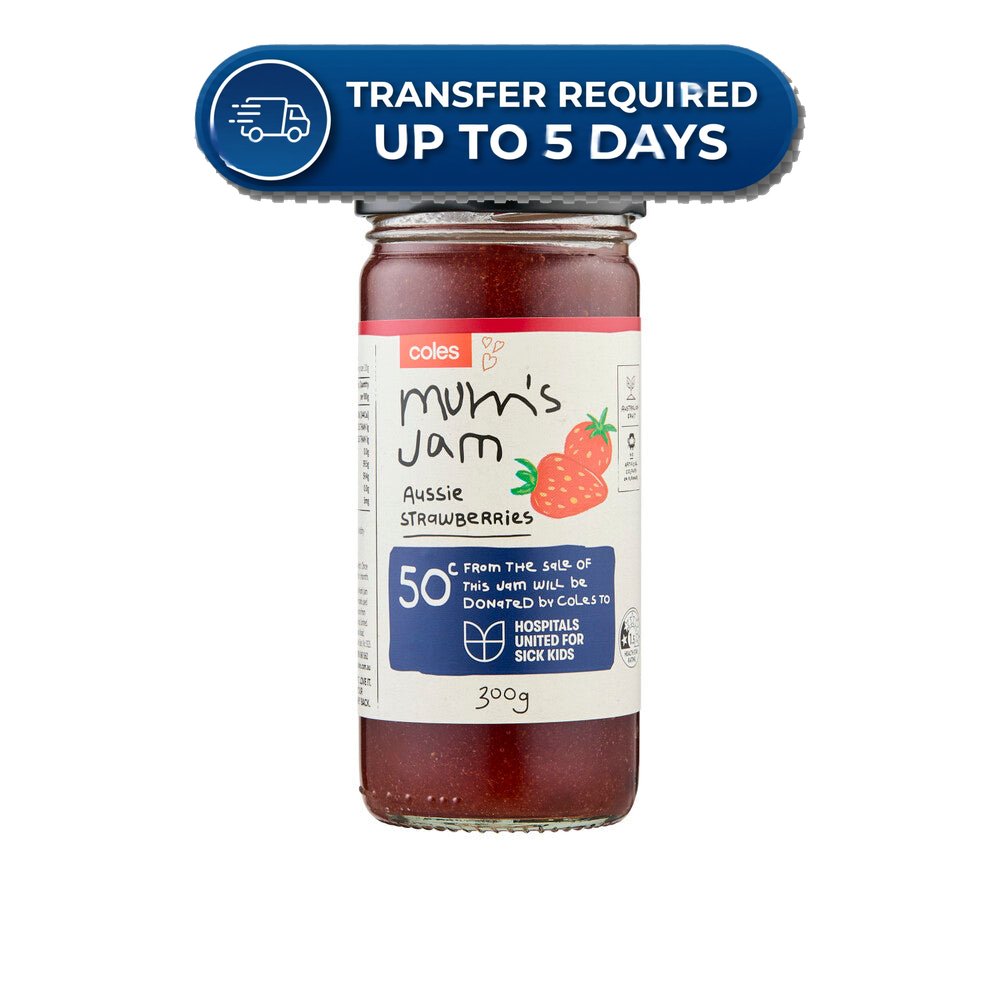 Coles Mum's Australian Strawberry Jam 300g -(Extended Dispatch)