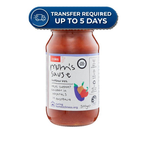 Coles Pasta Sauce Mum's Garden Veg 500g -(Extended Dispatch)
