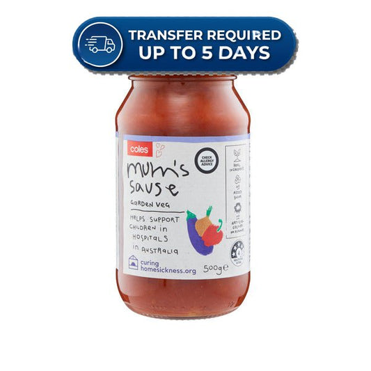 Coles Pasta Sauce Mum's Garden Veg 500g -(Extended Dispatch)