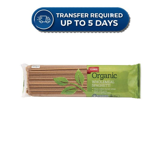 Coles Pasta Organic Wholemeal Spaghetti 500g -(Extended Dispatch)
