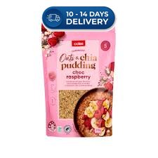 Coles Pudding Oats & Chia Choc Raspberry 210g -(Extended Dispatch)